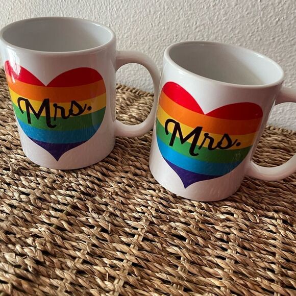 Rock Paper Scissors Mrs Mrs Rainbow Pride Mug Set - Picture 6 of 11